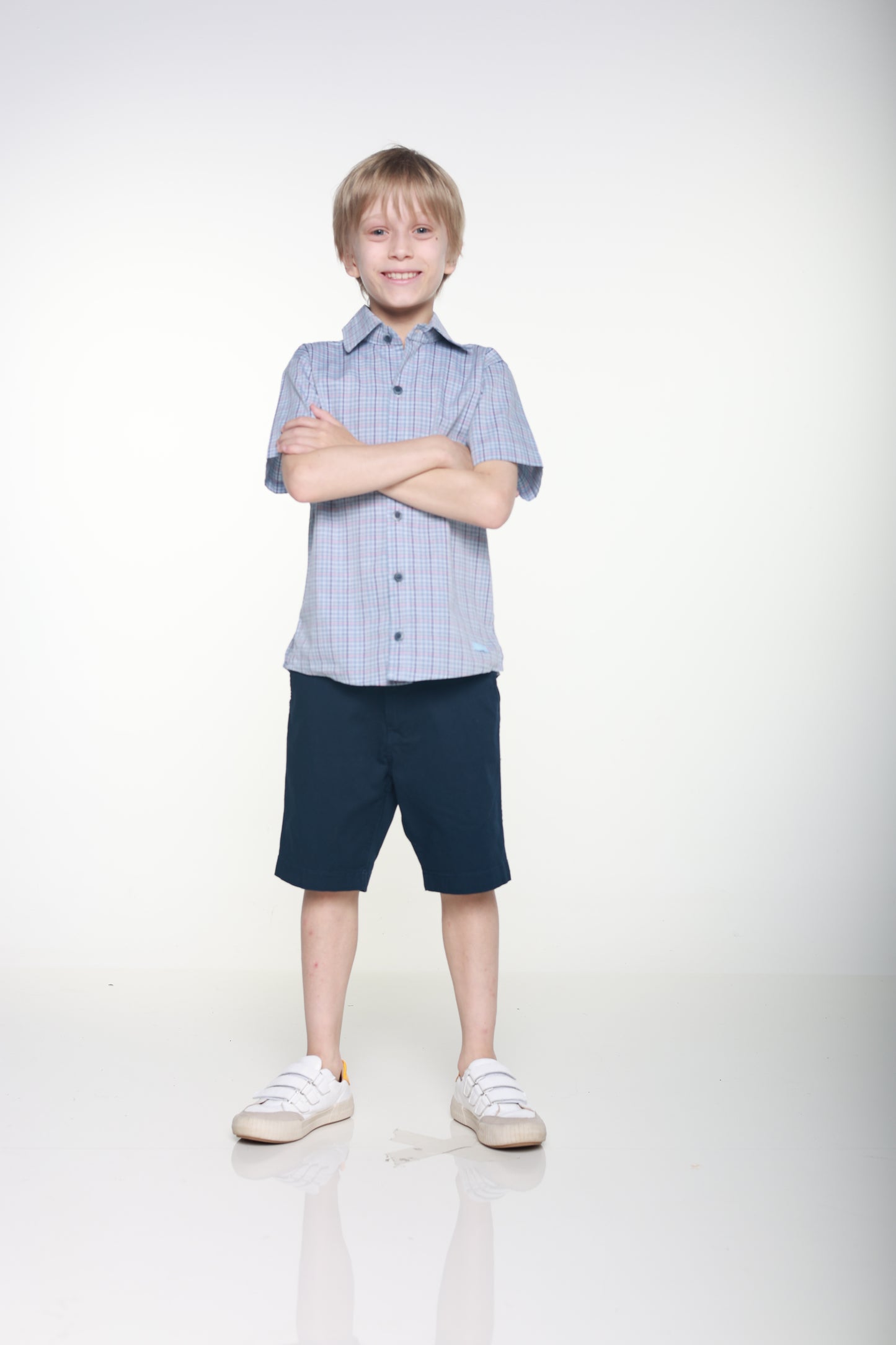 Conjunto Infantil Masculino Camisa com Bermuda Casual em Tecido Leve Premium – Fernando