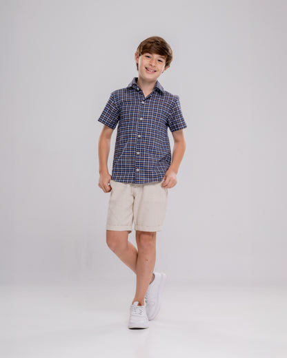 Conjunto Infantil Masculino Camiseta e Short Casual Confortável em Tecido Leve Premium – Heitor Parangolé Kids