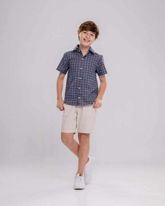 Conjunto Infantil Masculino Camiseta e Short Casual Confortável em Tecido Leve Premium – Heitor Parangolé Kids