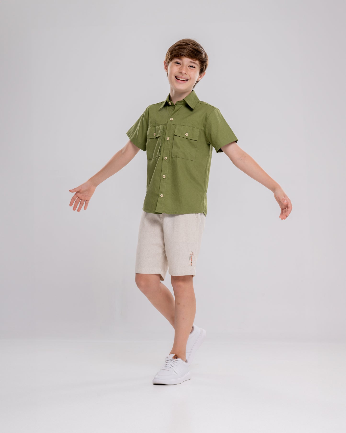 Conjunto Infantil Masculino Camiseta e Short Casual Confortável em Tecido Leve Premium – Joaquin Parangolé Kids