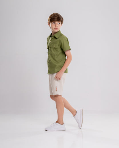 Conjunto Infantil Masculino Camiseta e Short Casual Confortável em Tecido Leve Premium – Joaquin Parangolé Kids