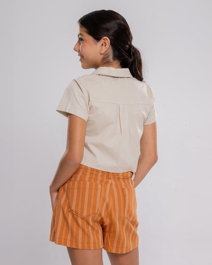 Conjunto Infantil Feminino Short e Blusa Casual Confortável em Tecido Leve Premium – Fernanda Parangolé Kids