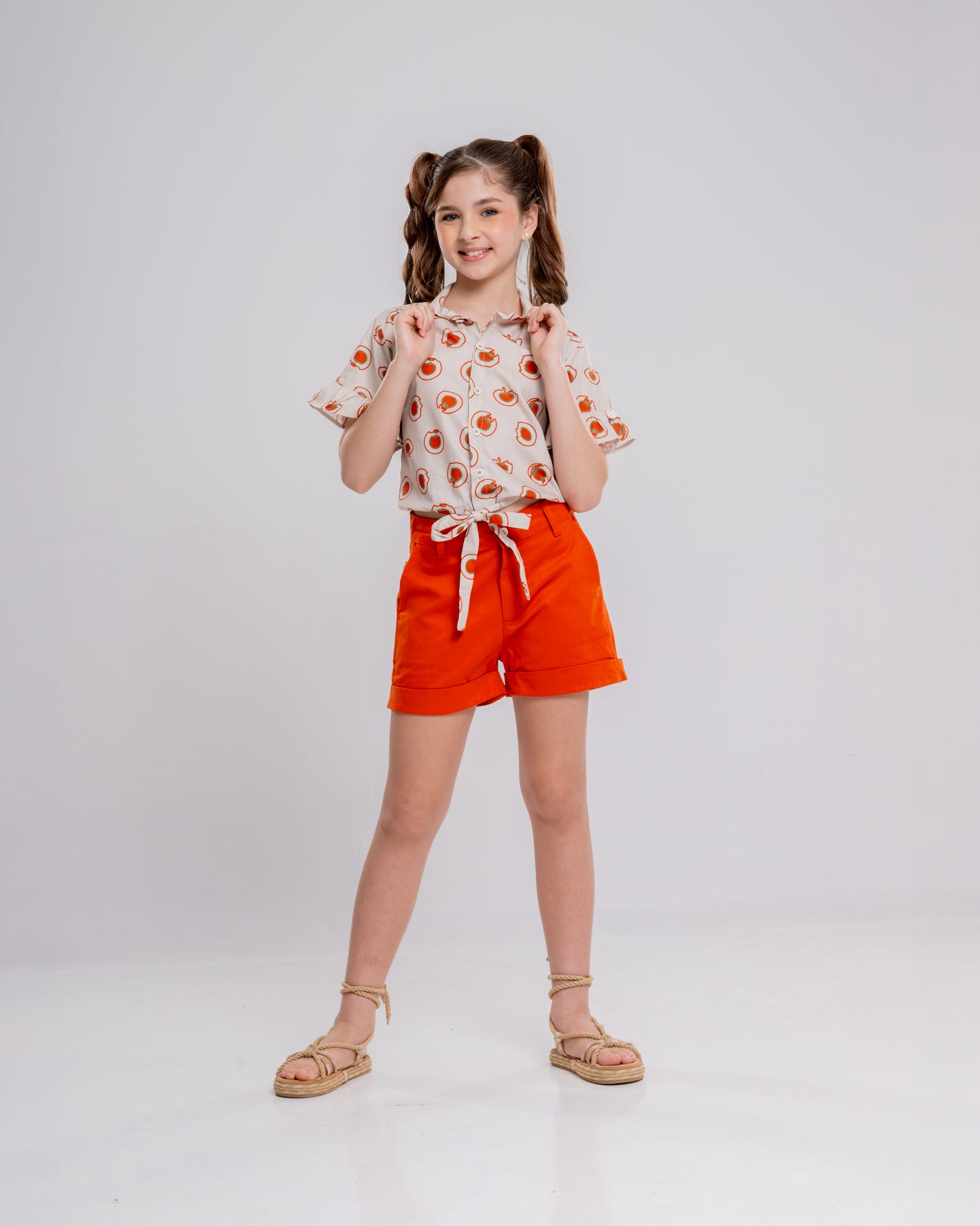 Conjunto Infantil Feminino Short e Blusa Casual Confortável em Tecido Leve Premium – Gaby Parangolé Kids