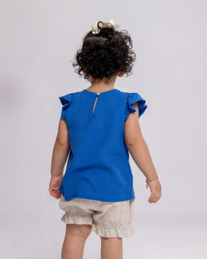 Conjunto Infantil Feminino Short e Blusa Casual Confortável em Tecido Leve Premium – Julia Parangolé Kids