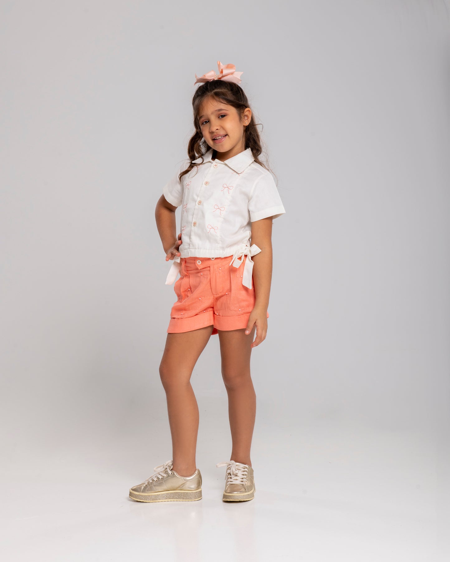 Conjunto Infantil Feminino Short e Blusa Casual Confortável em Tecido Leve Premium – Livia Parangolé Kids