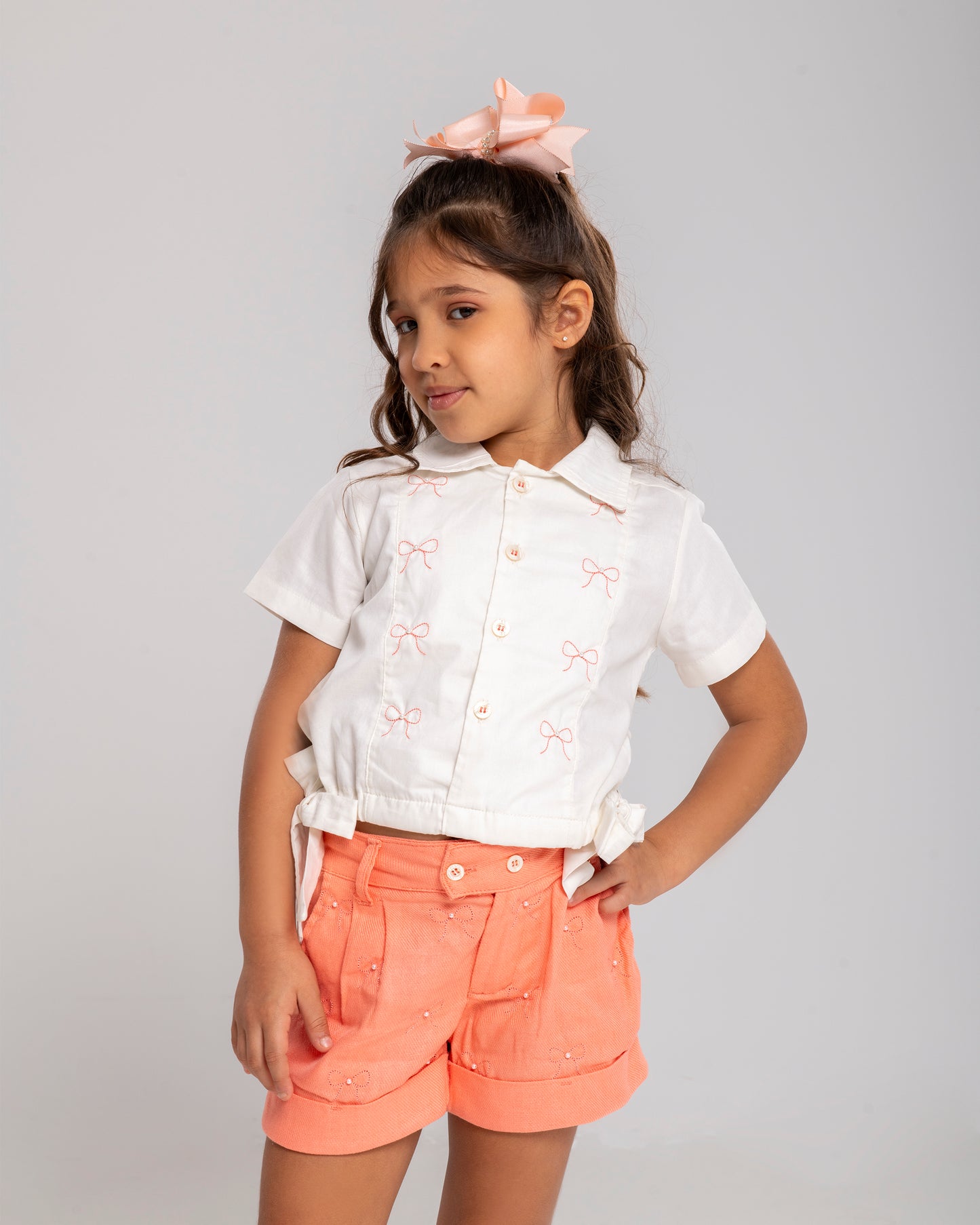 Conjunto Infantil Feminino Short e Blusa Casual Confortável em Tecido Leve Premium – Livia Parangolé Kids