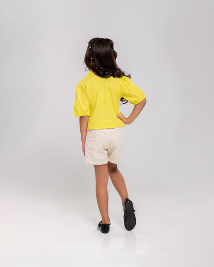 Conjunto Infantil Feminino Short e Blusa Casual Confortável em Tecido Leve Premium Mirelly – Parangolé Kids