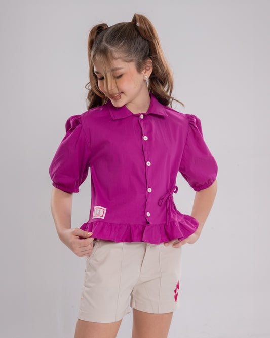 Conjunto Infantil Feminino Short e Blusa Casual Confortável em Tecido Leve Premium – Tainara Parangolé Kids