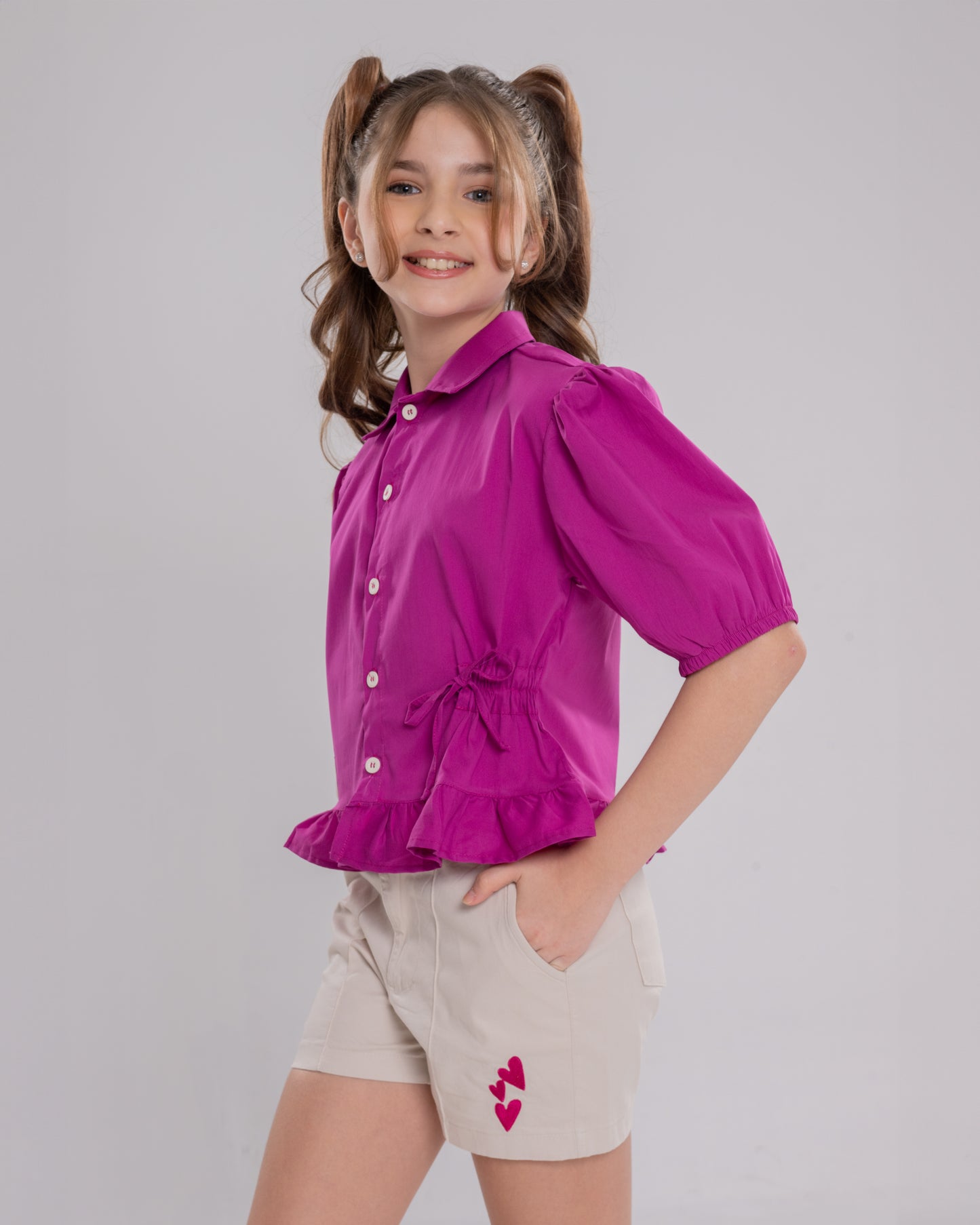 Conjunto Infantil Feminino Short e Blusa Casual Confortável em Tecido Leve Premium – Tainara Parangolé Kids
